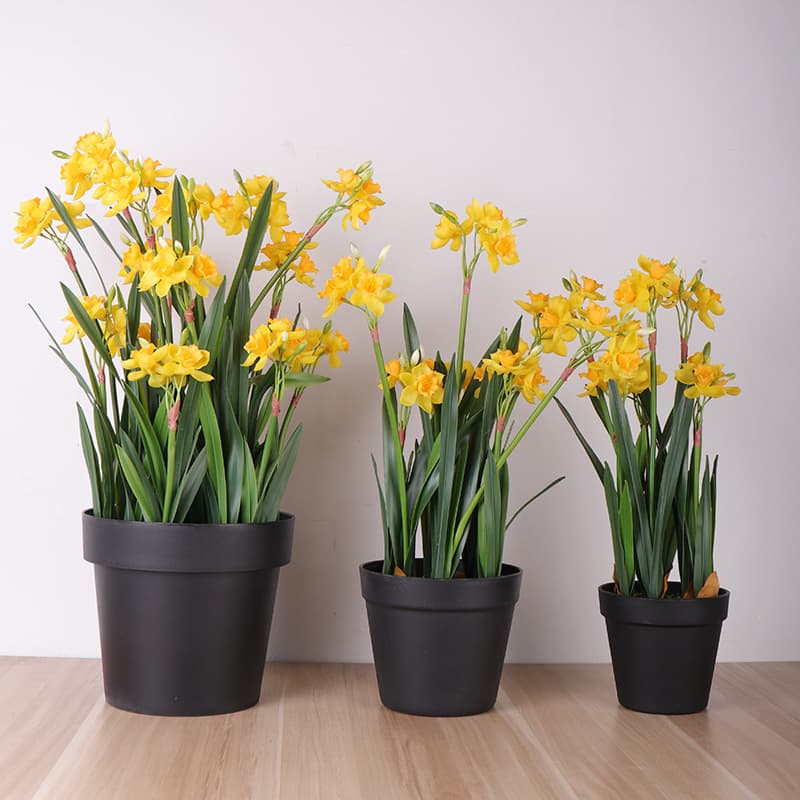 Cross-border simulated flower pots, simulated green plants, daffodils, plastic potted plants, home decorators, super decorative potted plant ornaments