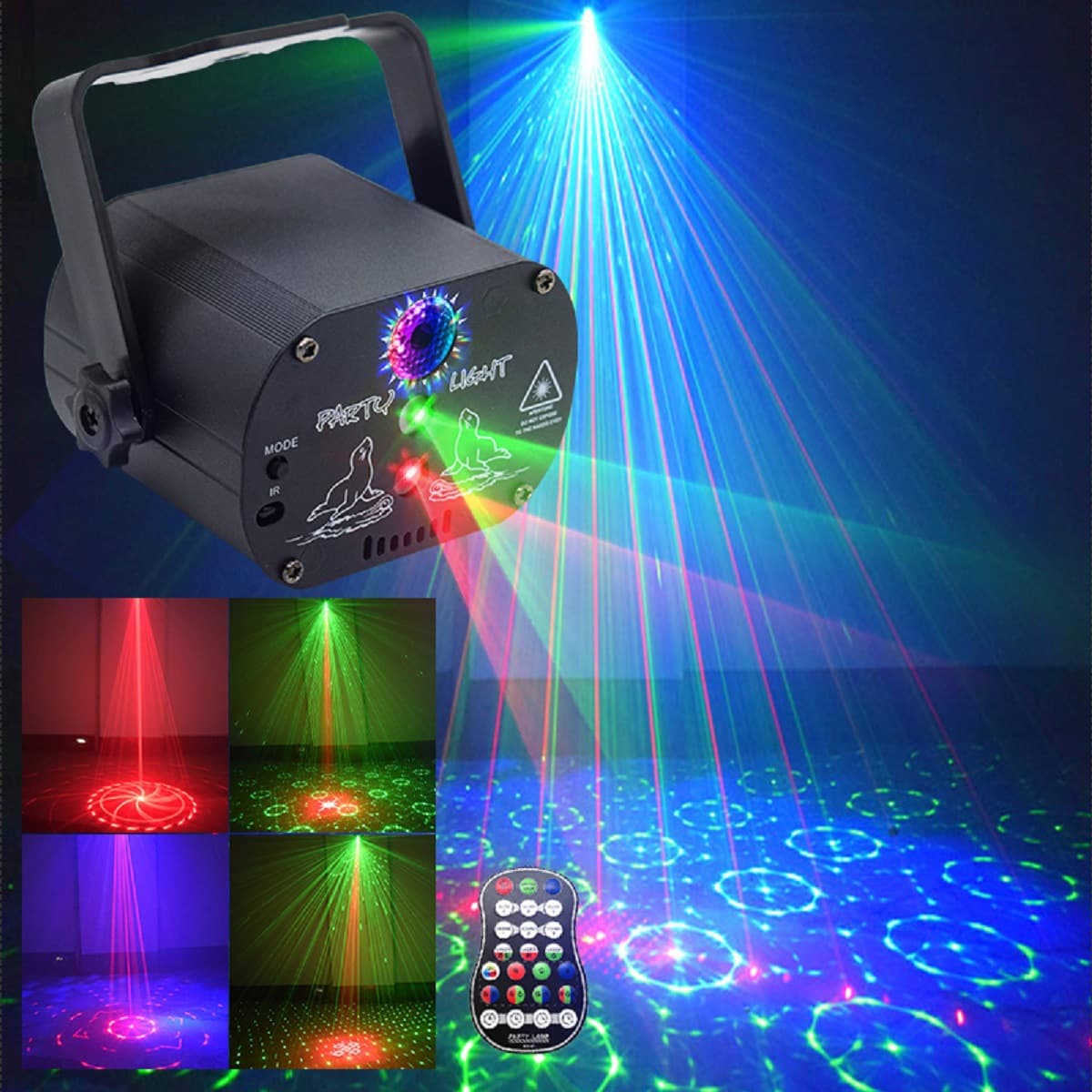 60 Pattern Stage Light, Mini Laser Light, Starry Sky Projector, Voice-Controlled Remote Control KTV Bar Disco Atmosphere Light