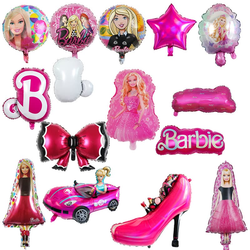 New Barbie Doll Shaped Aluminum Film Balloon Barbie Princess Birthday Party Decoration Floating Air Balloon Wholesale