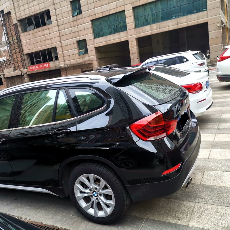 Rear Spoiler for 2010-2015 BMW X1 E84 Roof Spoiler Carbon Fiber Pattern Rear Wing Diffuser