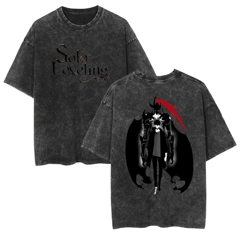 Solo Leveling I Alone Level Up Sung Jin-Woo Men's and Women's Printed Short Sleeve T-shirt