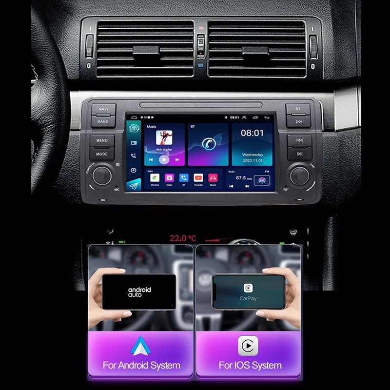For 7-inch BMW E46 (1999-2005) Android Car GPS Navigation Screen Bluetooth Multimedia