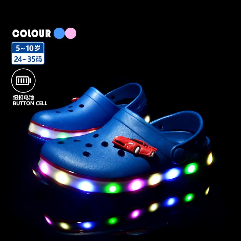 Children's LED Light Up Sandals Breathable Hollow Out Design Summer Beach Shoes Toddler Sneakers Comfortable EVA Material