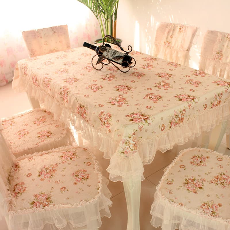 c^coffee table tablecloth rectangular dining table cloth chair mat tablecloth fabric set lace chair cover dining chair cover pink field