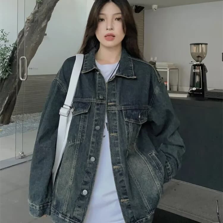 2025 Trendy Unisex Japanese Retro Washed Denim Jacket, Streetwear Loose Casual Versatile Couple Outerwear
