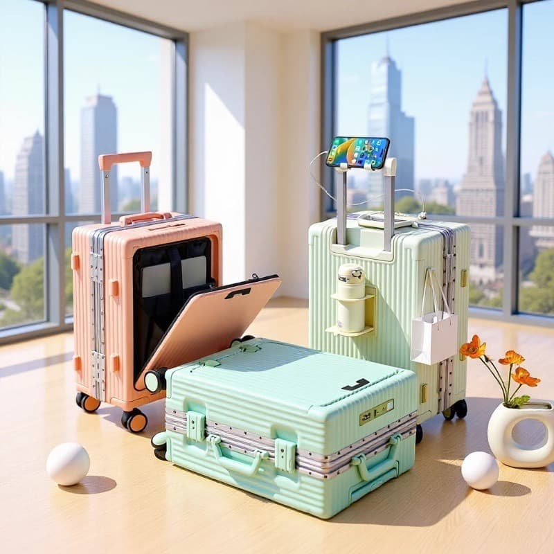 New side-opening universal wheel suitcase 20-inch women's trolley case 24 boarding password suitcase 26 suitcase men's boarding case
