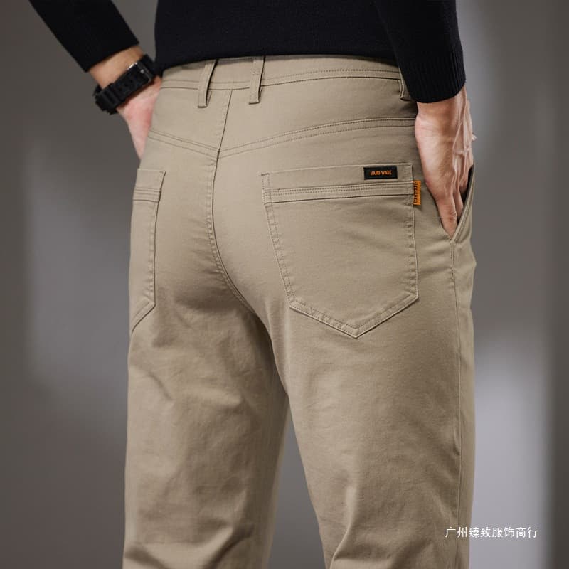 Men's Casual Pants 2025 Autumn/Winter Loose Straight-leg Stretch High-end Long Trousers Spring/Autumn Thick Style Middle-aged Business Men's Pants