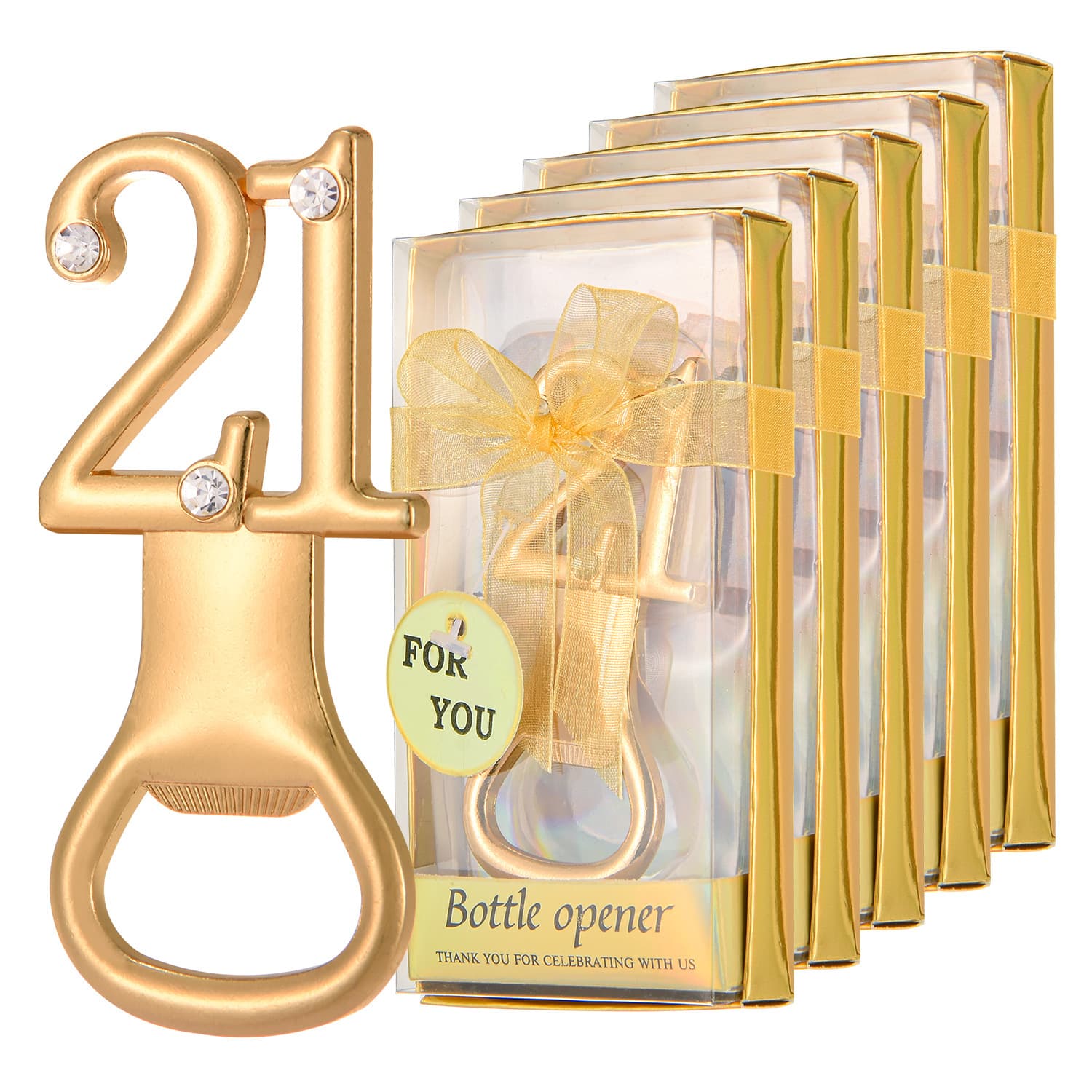 Birthday gift party gathering gift gold 21 number bottle opener event promotional gift beer opener