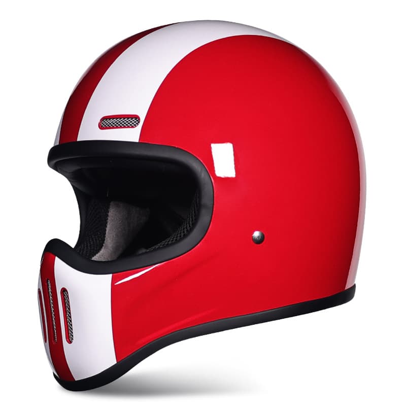 Orz Fiberglass Small Shell Retro Helmet Motorcycle Cruiser Scooter Full Face Helmet Unisex Safety Helmet Bluetooth