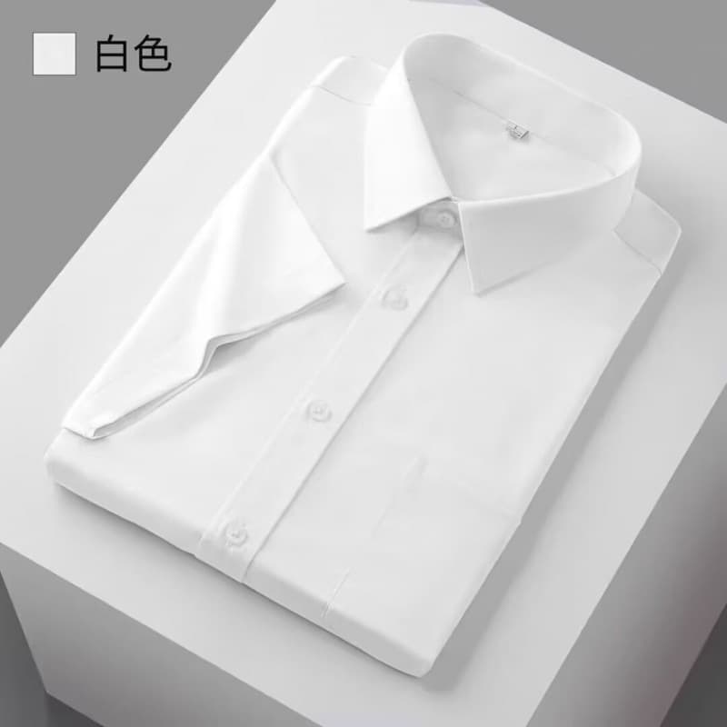 Men's summer short-sleeved white shirt lining now wedding celebration business professional commuting formal work shirt black size