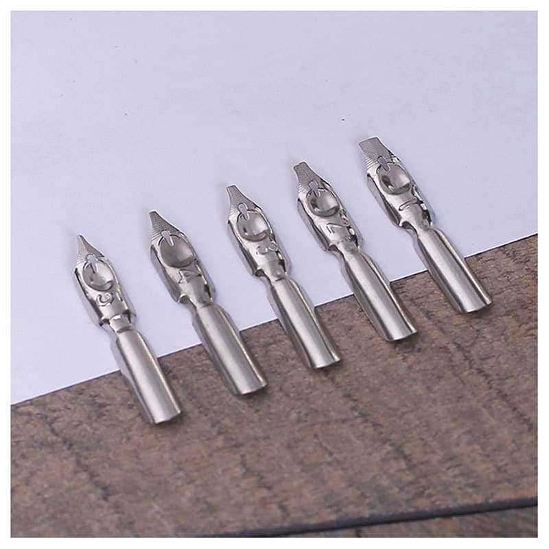 Stainless steel nib calligraphy drawing thickness pen replacement nib dipped in water practice nib smooth writing pen tip