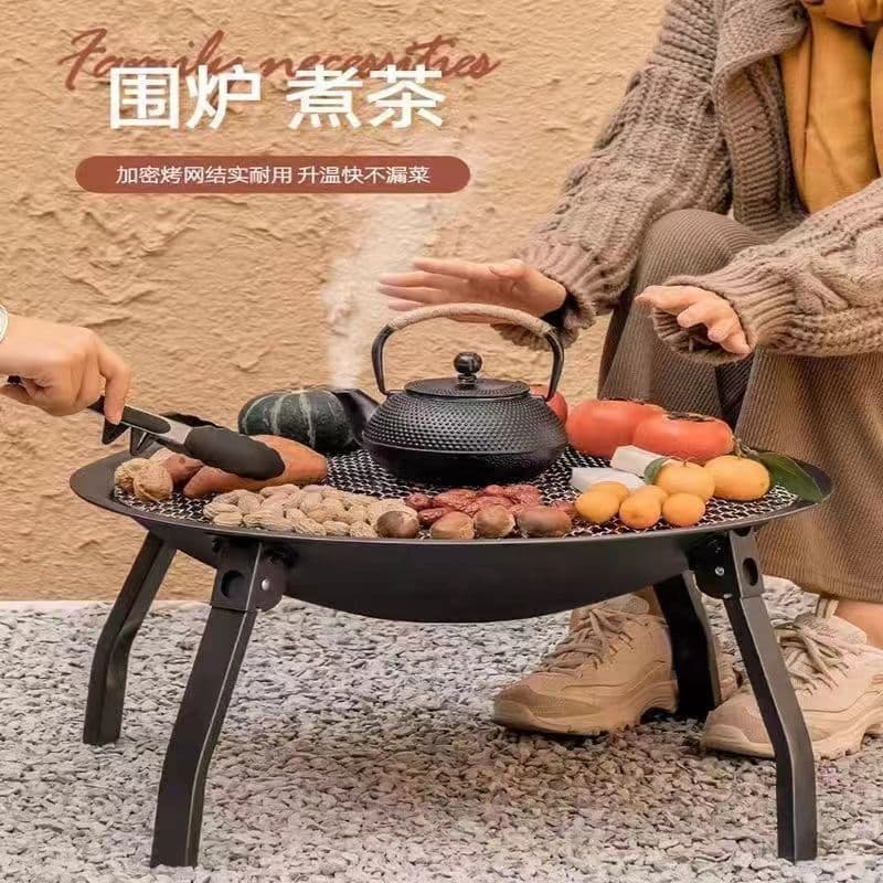 Complete Home Tea-Brewing Stove Set with BBQ Rack, Indoor Heating Kit, and Outdoor Charcoal Warming Fire Basin