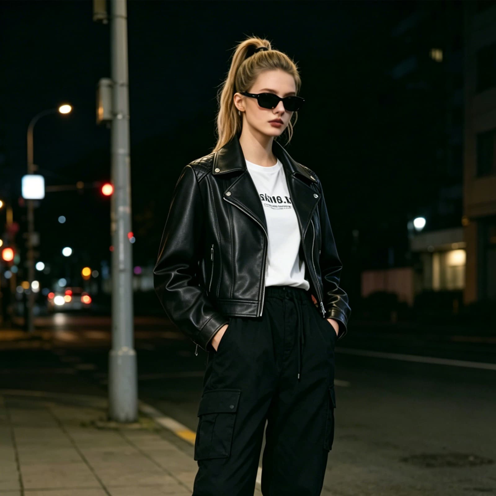 2026 European and American PU Leather Motorcycle Style Faux Leather Women's Commuter Jacket Spring and Autumn Top Women's Leather Jacket