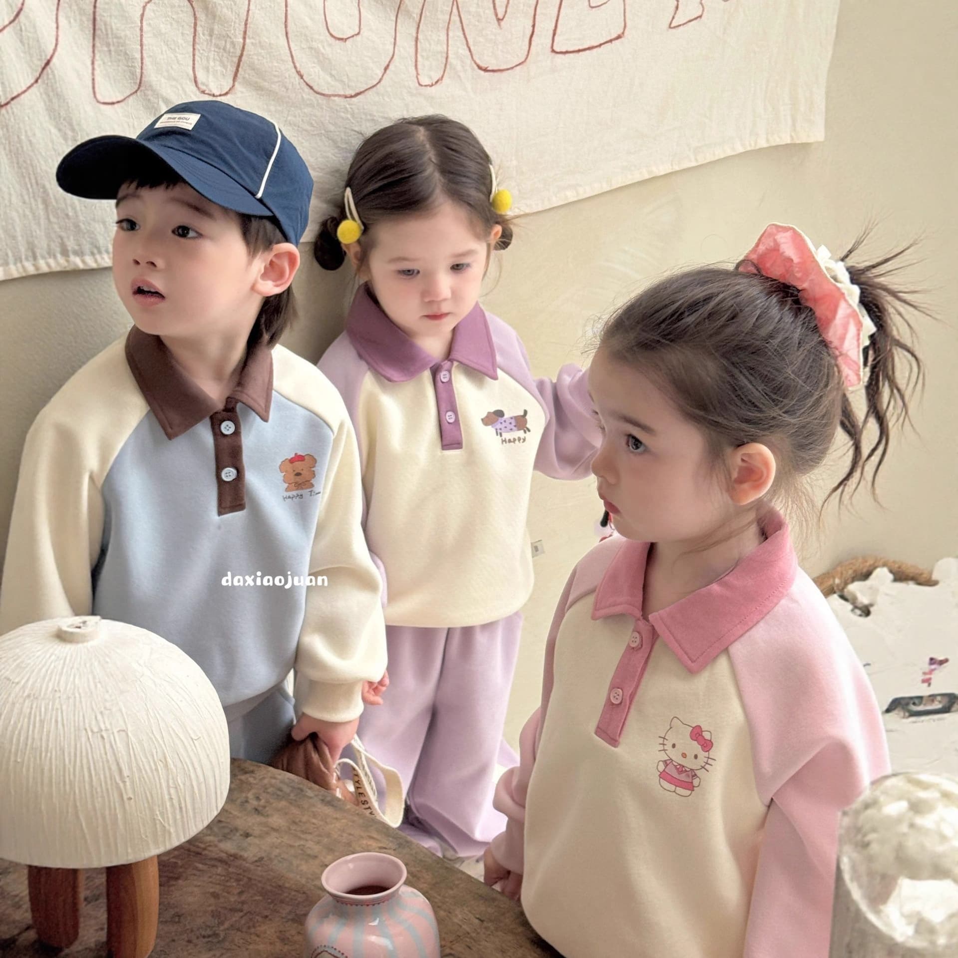 Children's Sweatshirt Set, Spring/Autumn 2025 New Style, Girls' Sportswear, Cartoon Style, Stylish Autumn Outdoor Two-Piece Set