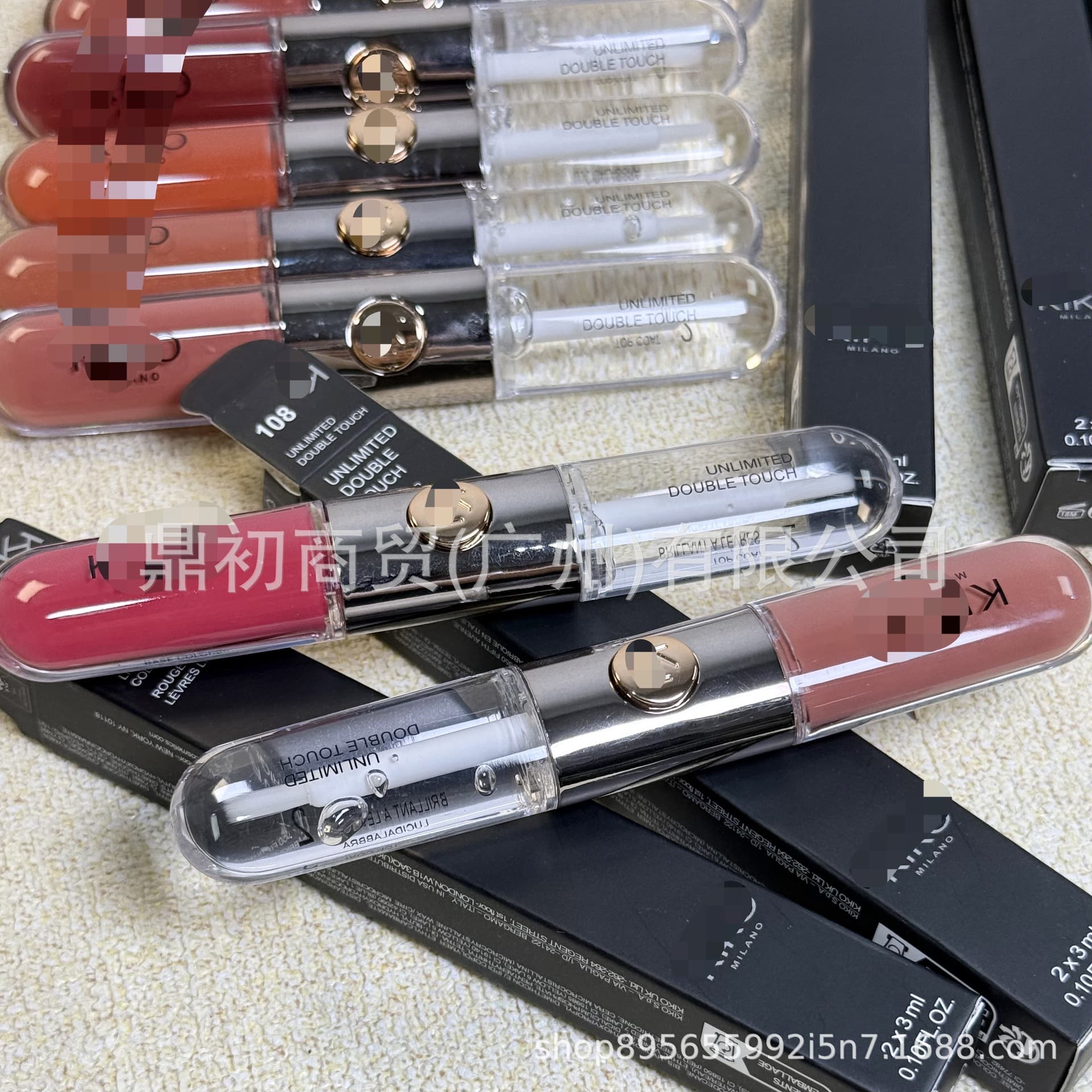 In Stock KIO Dual-ended Lip Gloss Lipstick Non-fading Non-stick Cup Long-lasting Mirror Water Light Lip Gloss Nude Lip Gloss for Women