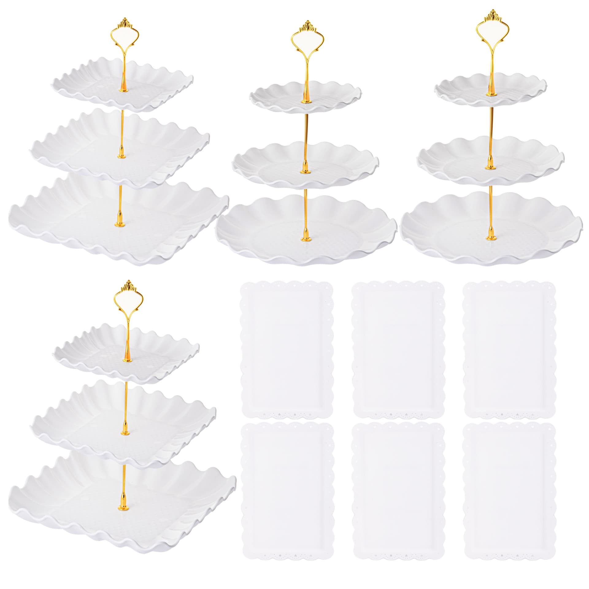 Multi-layer dessert table cake display stand set afternoon tea snack stand fruit plate pastry tray cake stand combination