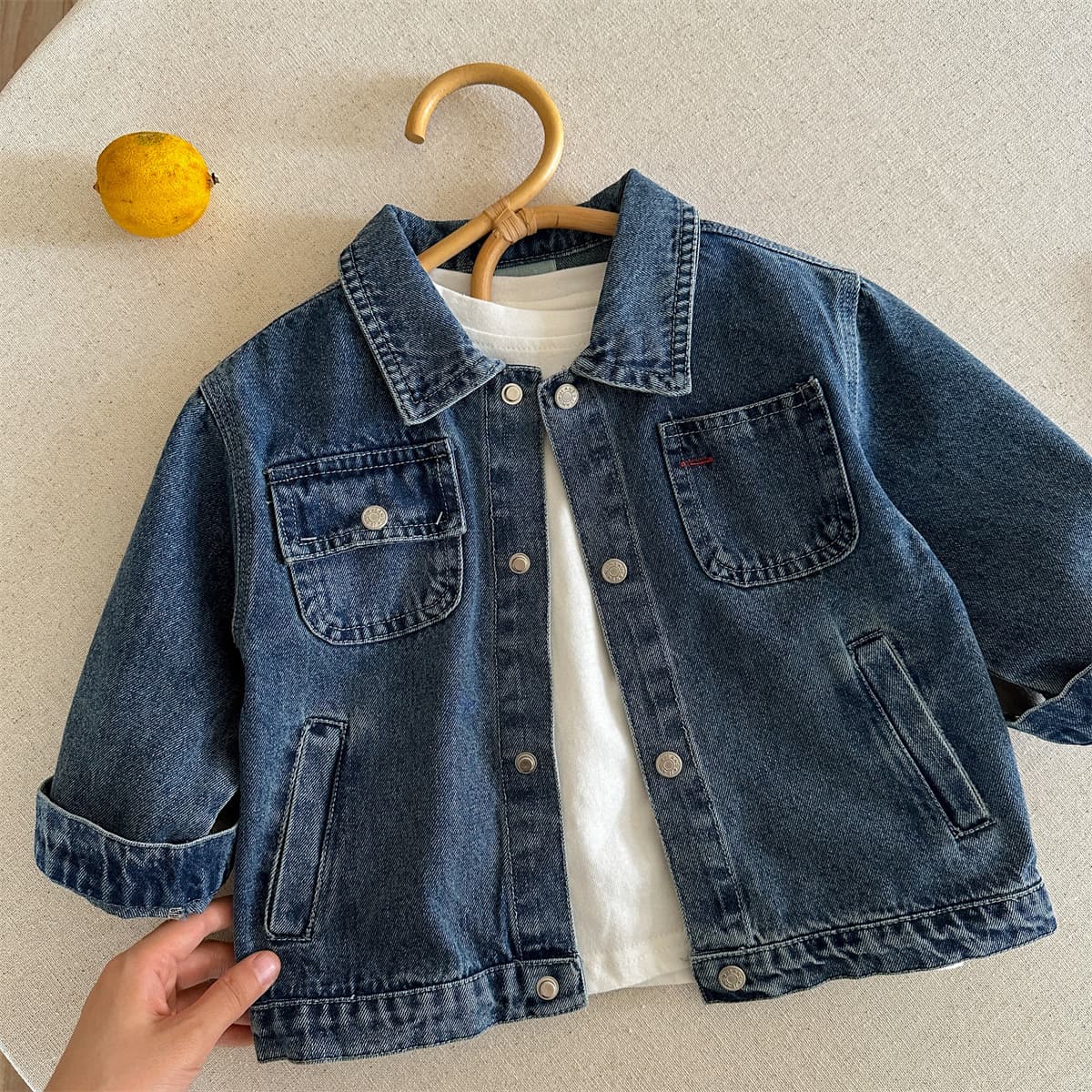 Kids Denim Shirt 2025 Autumn Boys Japanese Style Label Casual Jacket Baby Toddler Spring/Autumn Top Older Child Jacket
