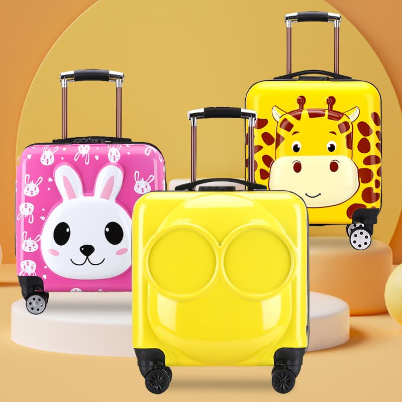 New children's trolley suitcase 18-inch boarding suitcase cartoon suitcase trolley suitcase gift box with printed logo