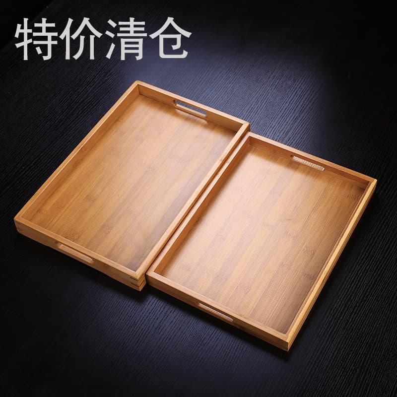 Rectangular bamboo tea tray for home tea set/fruit/bread serving, decorative tea table