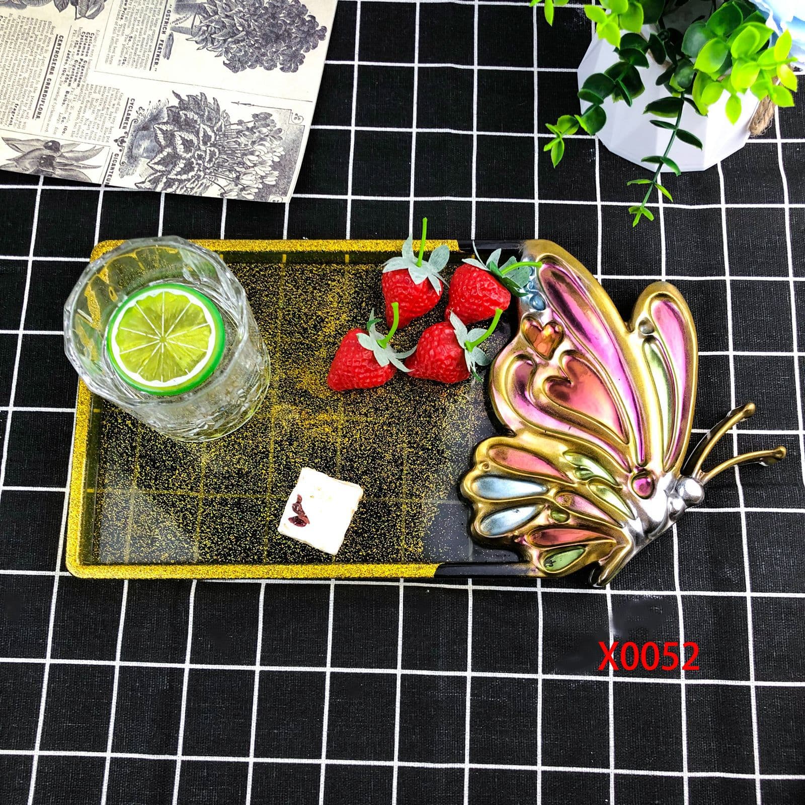 X0052 butterfly tray crystal glue decoration mold, DIY silicone mold