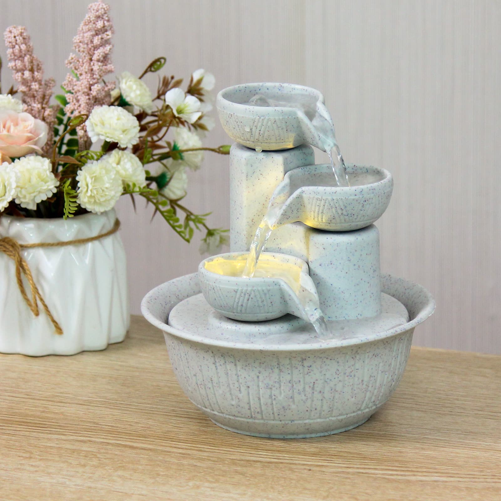Cross-border new plastic small circulating water ornaments office home desktop decoration ornaments for sending gifts on behalf of others