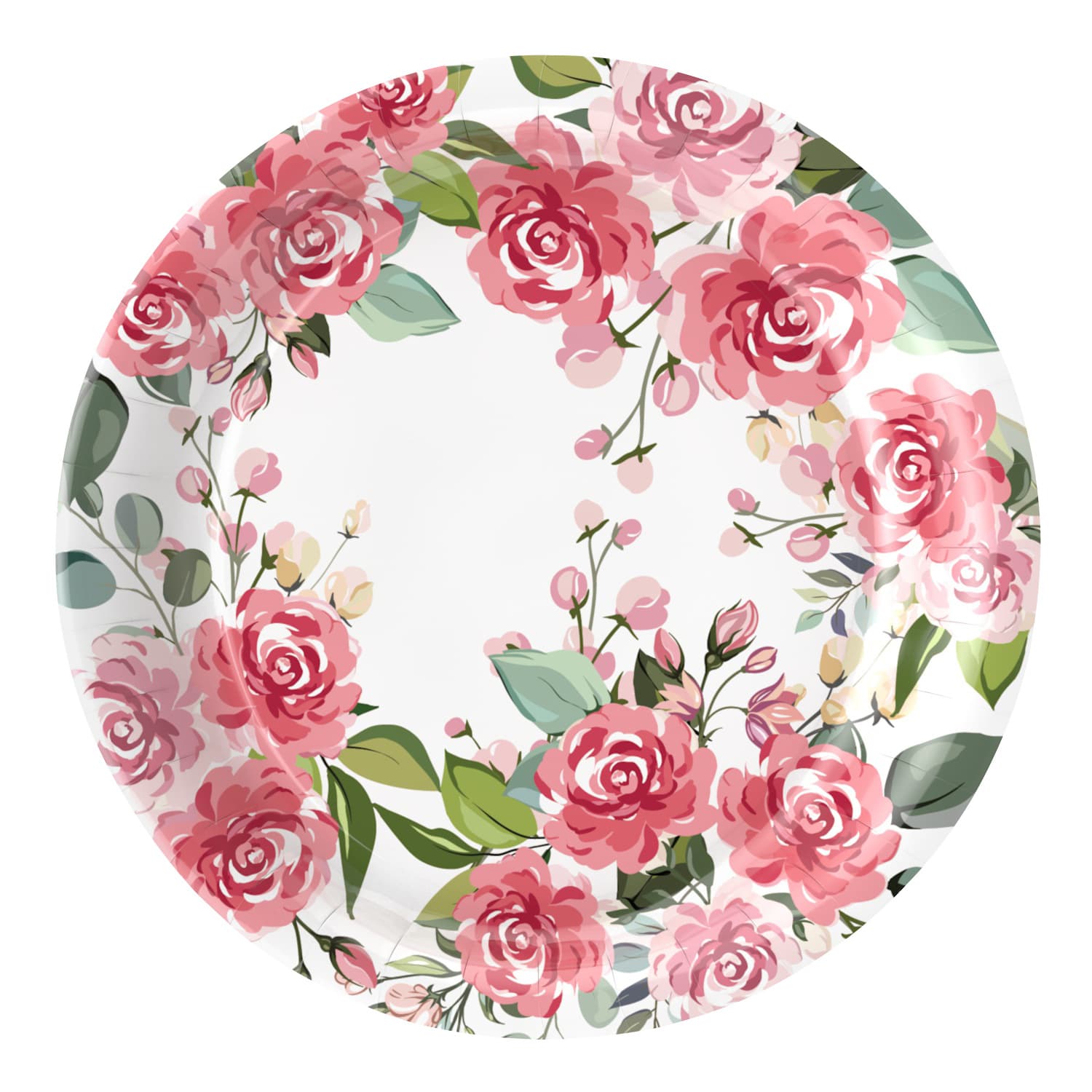Cross-border Amazon flower printed paper plate paper tableware picnic birthday party disposable plate set in stock