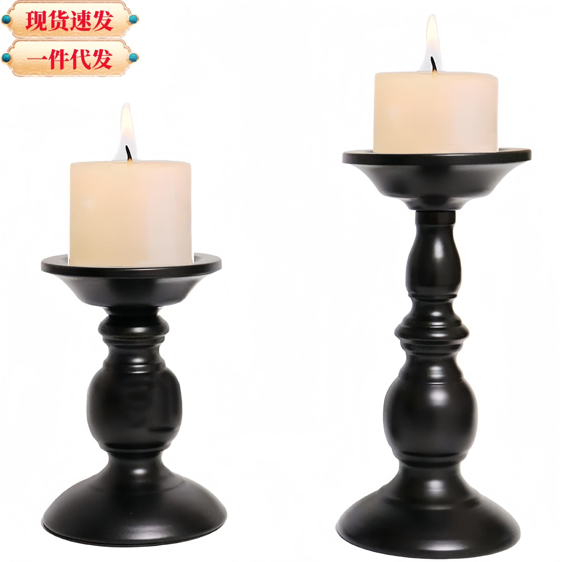 American-style Candle Holder for Candlelight Dinner, Black Iron Candle Cup Decorative Craft, Factory Direct Source