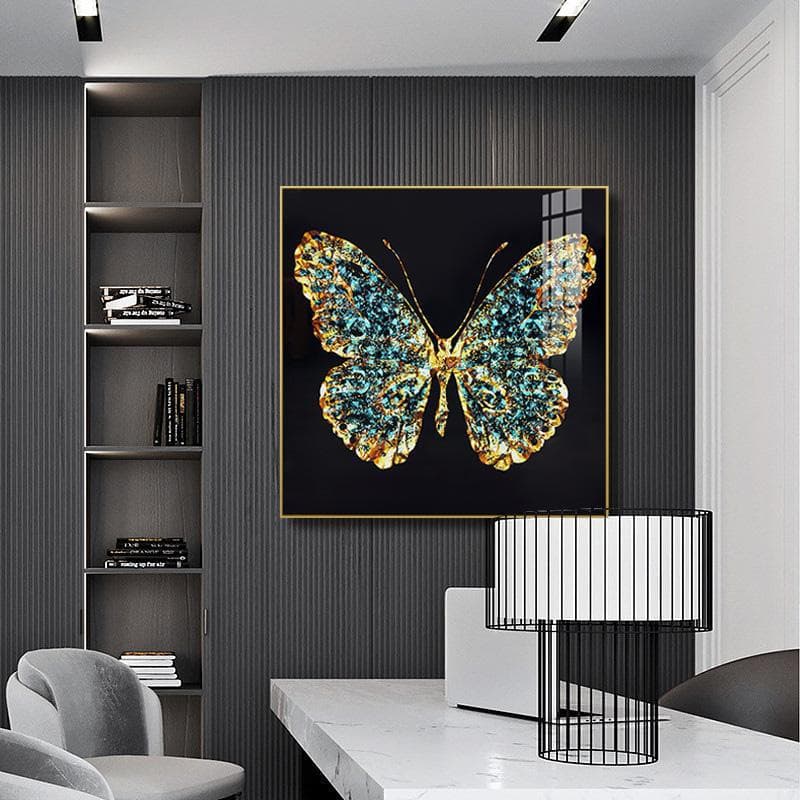 nModern handmade crystal porcelain diamond living room decoration painting high temperature porcelain three-dimensional butterfly real corridor butterfly 8080