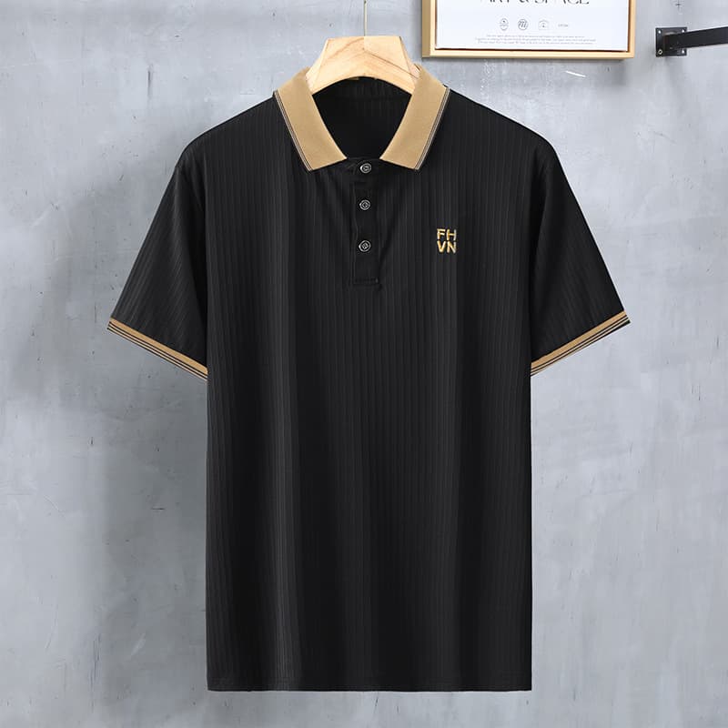 Plus size plus size Polo shirt short-sleeved men's summer lapel half-sleeved business thin loose fat T-shirt men's clothing