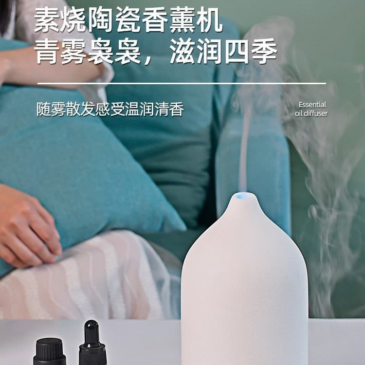 Ceramic Aroma Diffuser Scented Timer Spray Diffuser Essential Oil Diffuser Atomizing Humidifier Colorful Desktop Silent