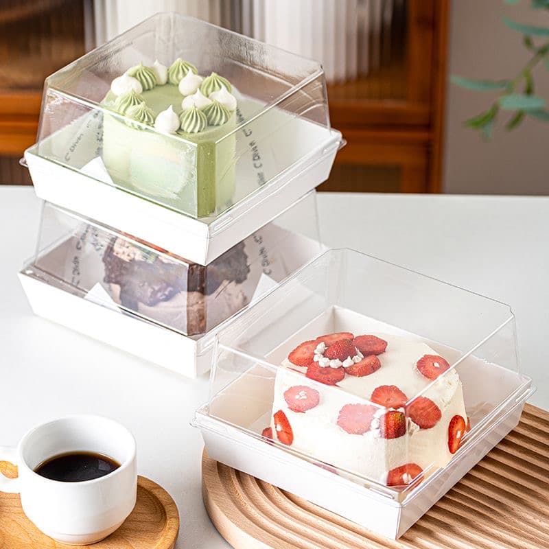 4-Inch Cake Packaging Box Mille Crepe Mousse Basque Takeout Box Frosted Heightened Box Bakery Dessert Sandwich Box