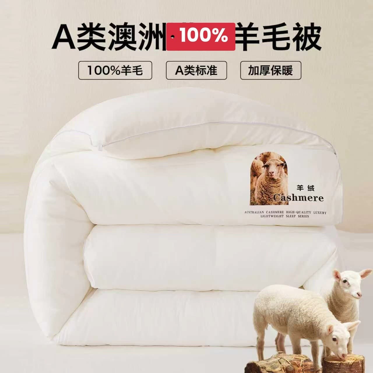 Grade A Australian Wool Quilt Thickened Warm Spring Autumn Winter Quilt Student Dormitory Pure Wool Blanket Wool Fleece Comforter