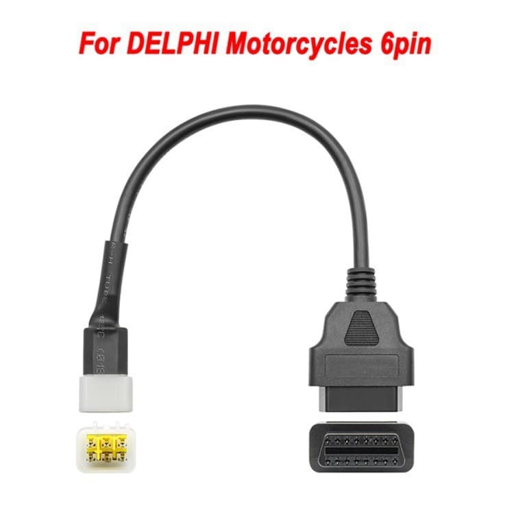 Delphi 6pin to OBD2 16pin Adapter Cable for Motorcycle