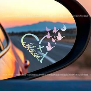 2pcs Blessing Heart Butterfly Cross Car Sticker Glass Decoration Amazon Cross-border Hot Selling Car Decal