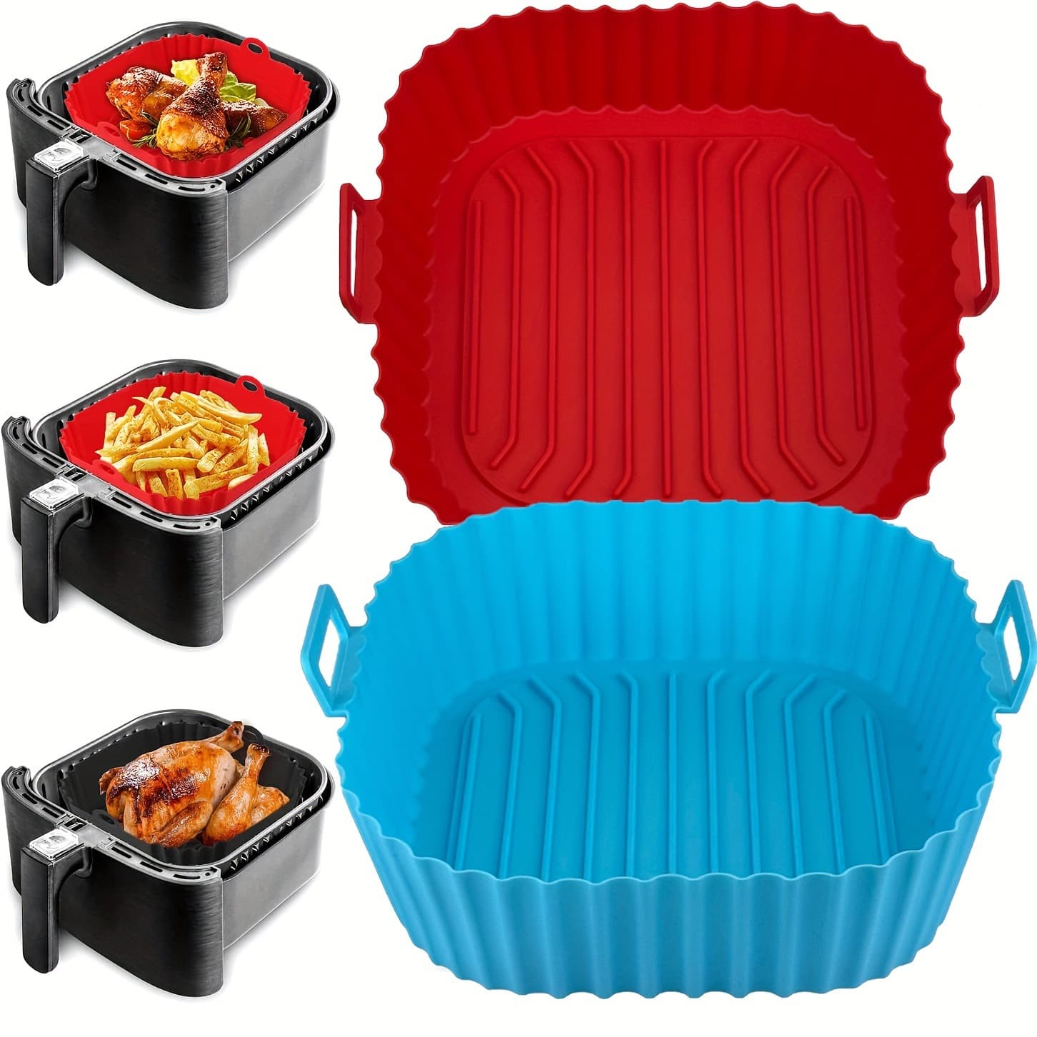 New air fryer silicone baking pan Air Fryer Silicone Pot square air fryer silicone mat