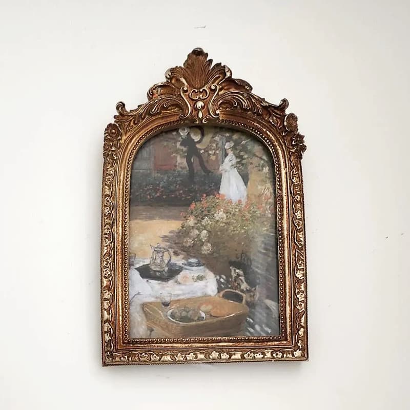 European Style Bedroom Desktop Carved Resin Photo Frame Vintage Oil Painting Frame Photo Wall Set Wall-Mountable Frame