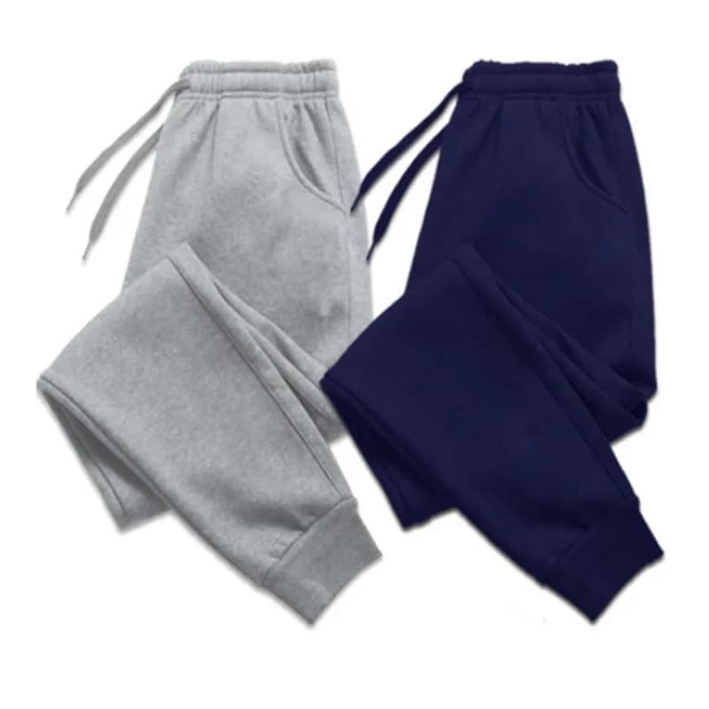 Plus Size Men's Loose Jogger Pants with Elastic Cuffs, Fleece-Lined Fitness Running Casual Sweatpants Wholesale