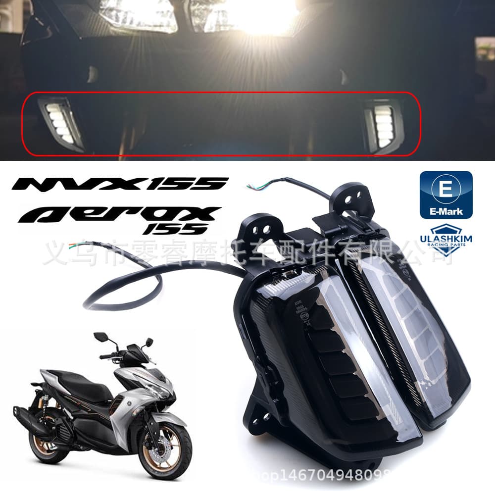 E-mark headlight for Yamaha AEROX155 NVX155 motorcycle front LED turn signal