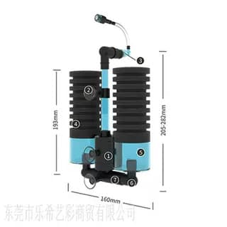 Qianrui Aquarium Double-Head Sponge Filter with Filter Media, Airlift Connected to Air Pump for Oxygenation and Circulation
