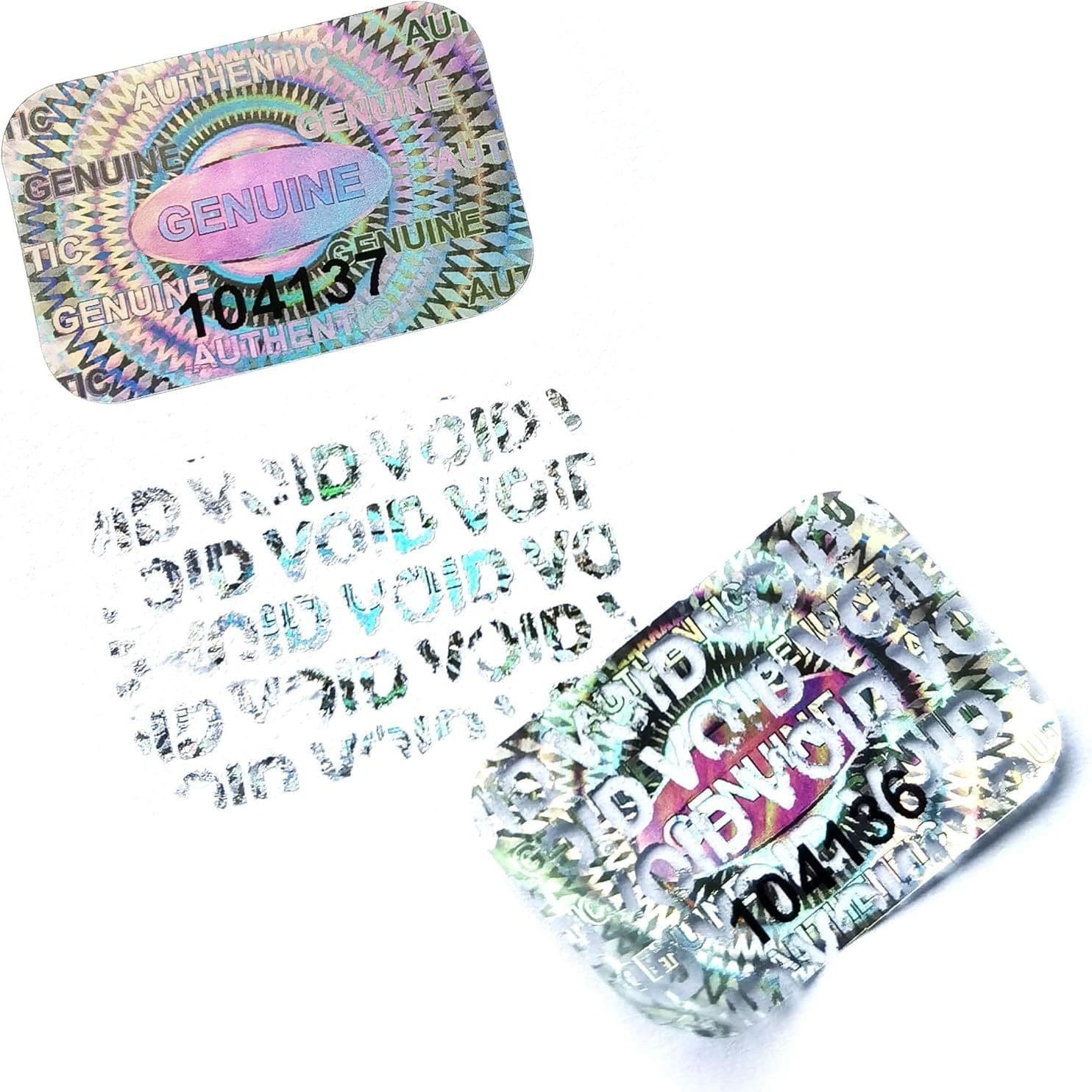 Amazon Hot Sale Tamper Evident Hologram Stickers Silver High Security Tamper Proof with Unique Serial Number Labels