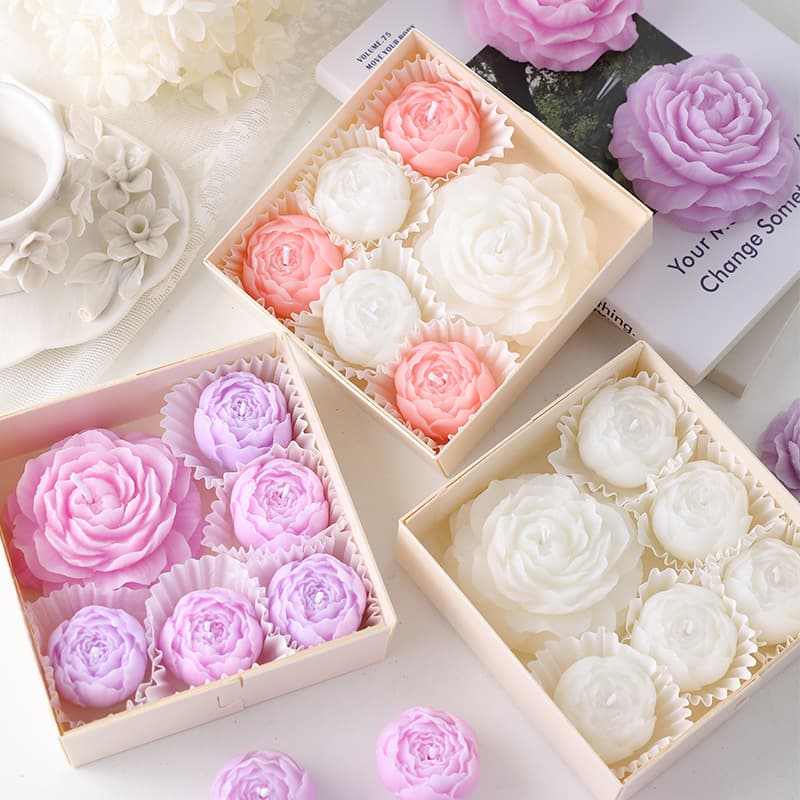 Peony Scented Aromatherapy Candle Gift Box Set Valentine's Day Gift Birthday Present Cross-border Supply Drop Shipping Labeling