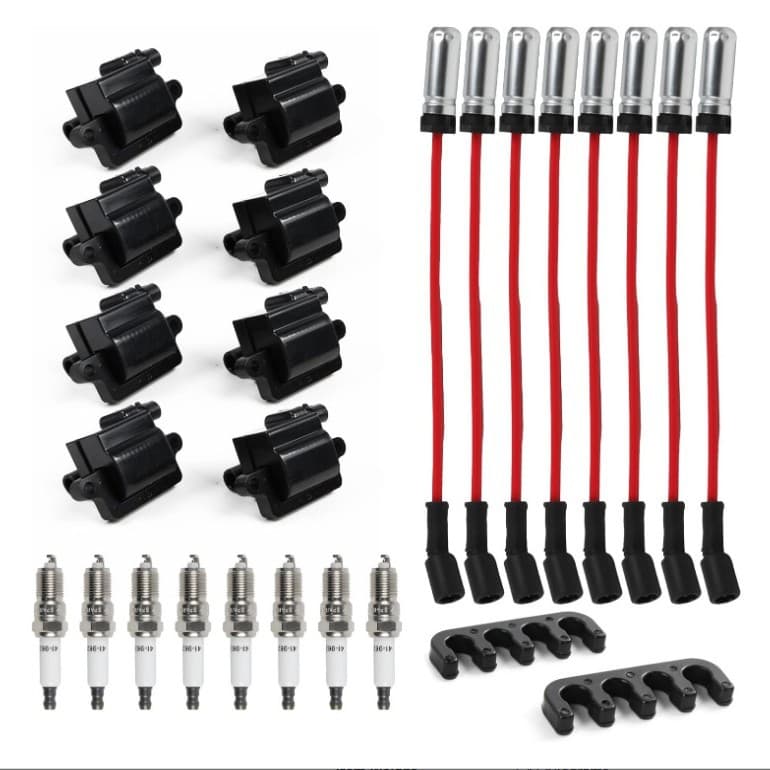 UF271 Wahparts 8 Square Ignition Coil with Iridium Spark Plugs and Wire Set Bolt