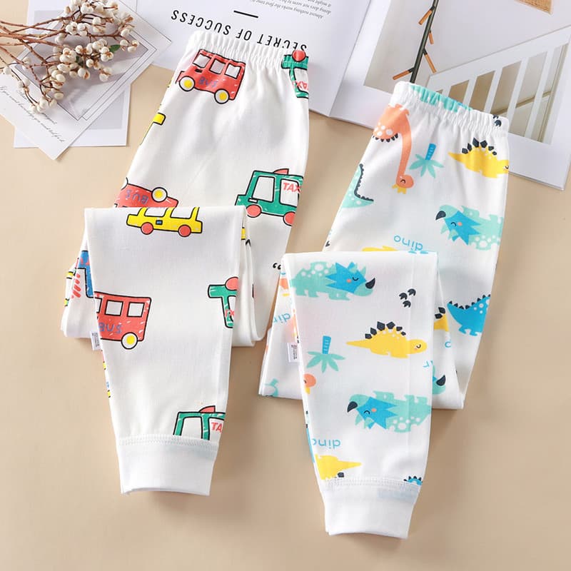 Children's Pure Cotton Thermal Underwear for Spring/Autumn/Winter, Unisex Homewear Base Layer Single Pants, Infant Baby All-Cotton Long Johns