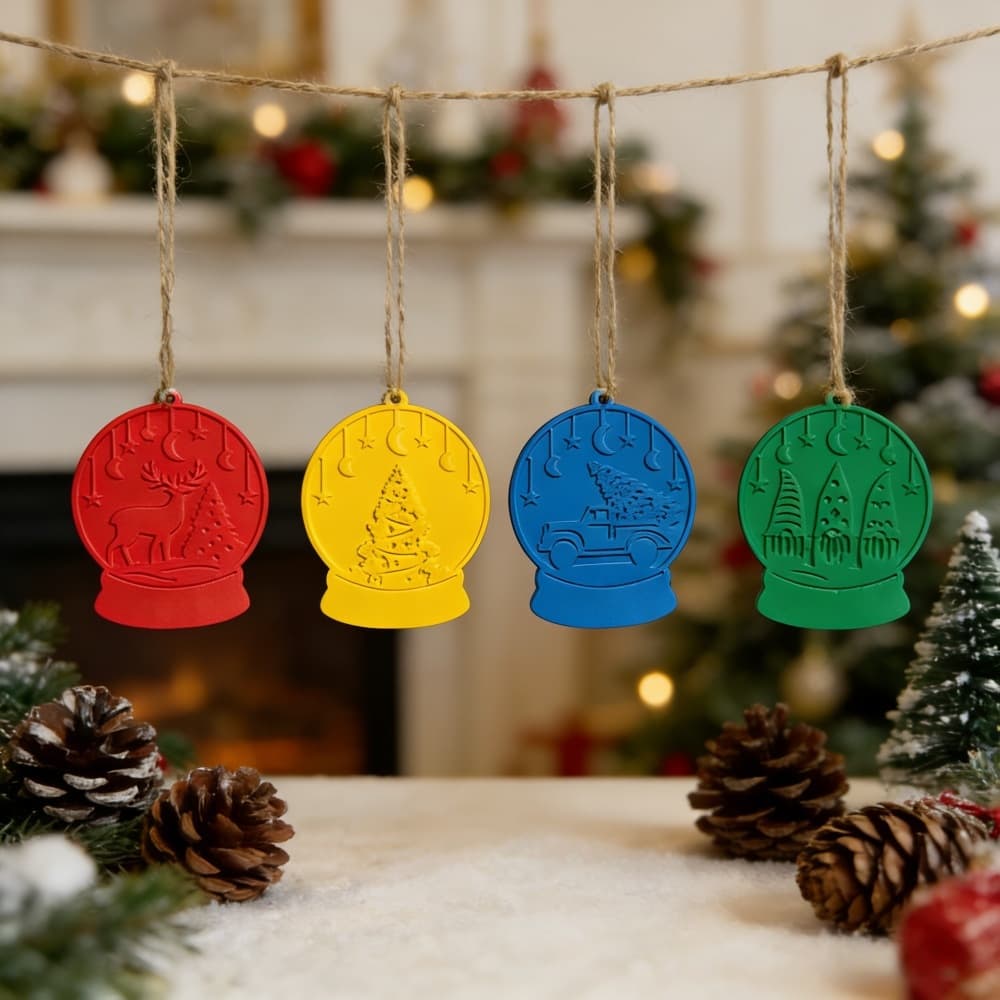 S2264 Christmas Hanging Ornament Holiday Pastry Decoration Cement Plaster Mold DIY Silicone Mold