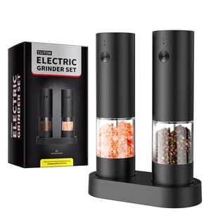 TYPE-C Electric Pepper Grinder USB Rechargeable Black Pepper Sea Salt Grinder Pepper Mill Twin Pack