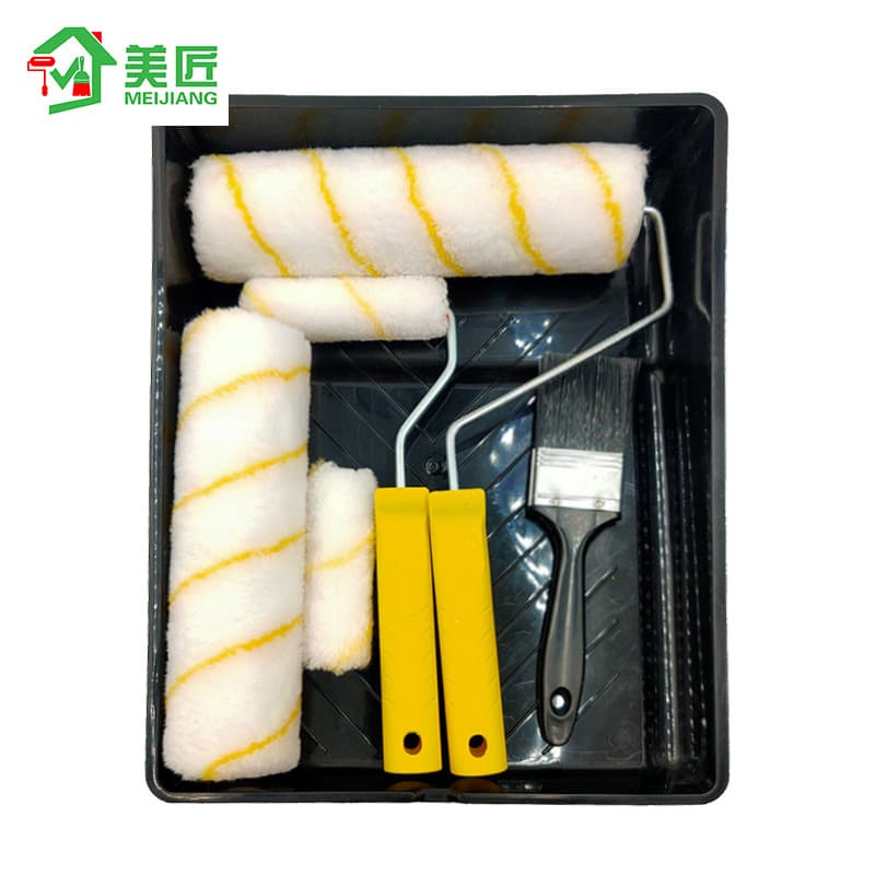 Meijiang 4-inch and 9-inch paint roller multi-functional paint tool set with brush tray