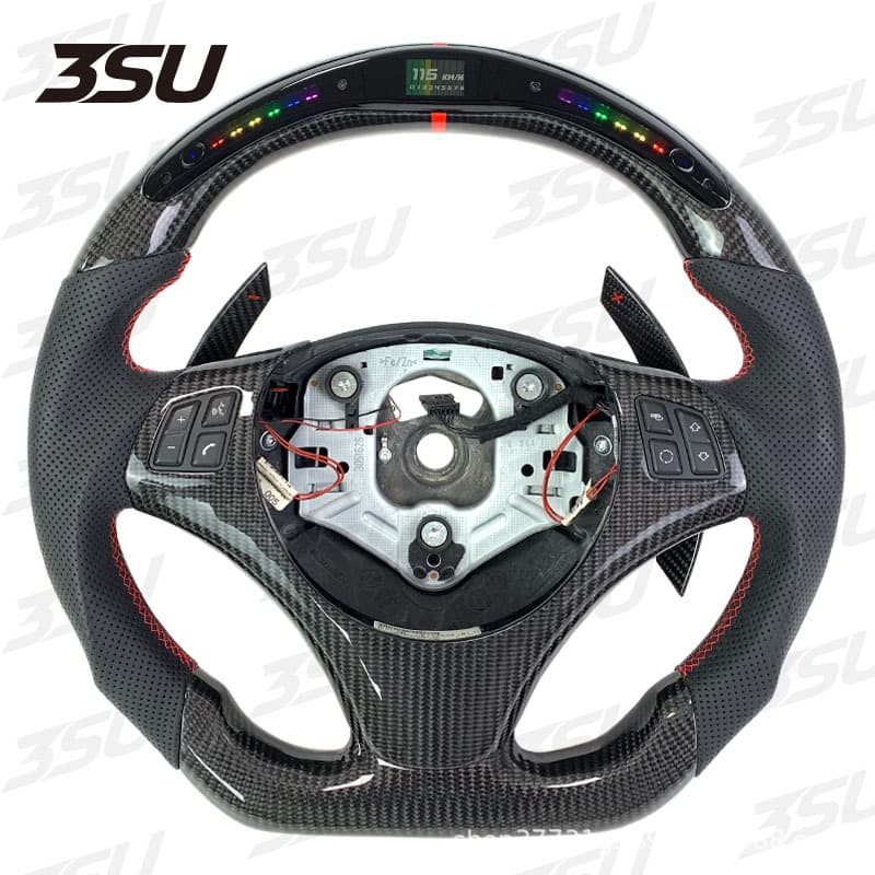 LED Carbon Fiber Steering Wheel for BMW M3 M4 E90 E91 E92 E93 E70 E83 E84 E85 E89