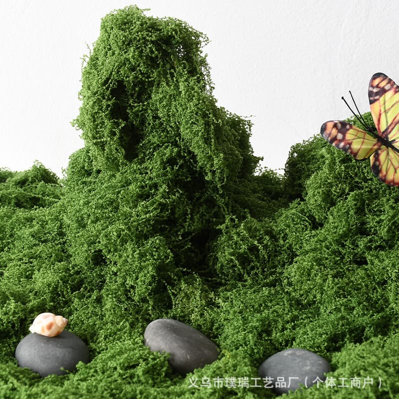 Simulated DIY Filament Moss Lawn Forest-style Scenery Potted Plant Surface Rock Arrangement Artificial Moss Thread Wholesale