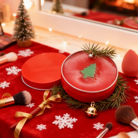 Snowy Dream Christmas Cleaning Soap for Softening Makeup Brushes, Powder Puffs, Beauty Sponges, Portable Cleaning Makeup Brush Soap