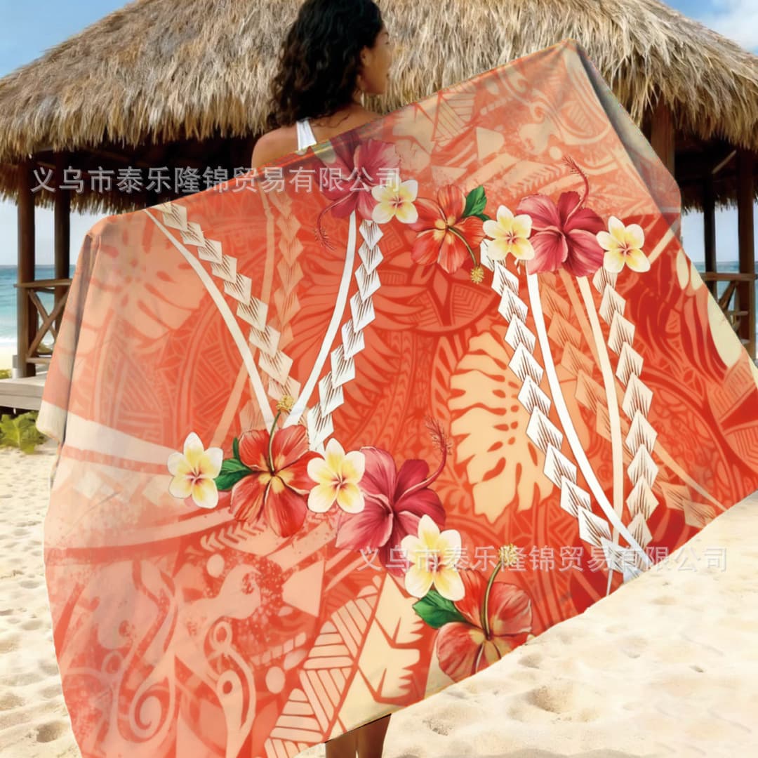 South Pacific Islands Samoan traditional totem print half-sarong Fiji sulu island DIY women's clothing